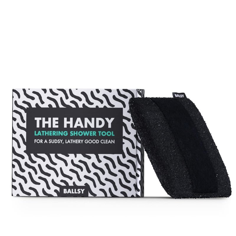 Ballsy Handy Shower Tool Sponge for Generating Extra Suds  with Gently Exfoliating Design - Valentines Day Gifts for Him